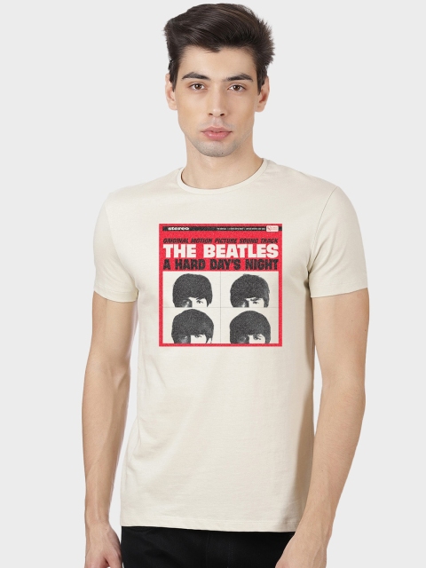 

Free Authority Men Off-White Printed Round Neck T-shirt