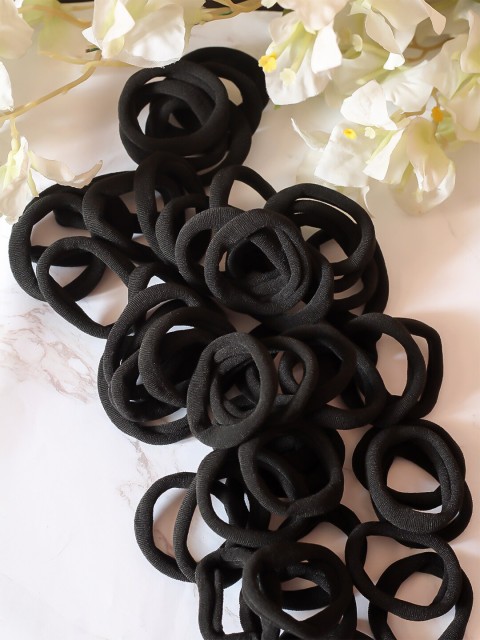 

Bellofox Women Set of 50 Black Solid Hair Ties