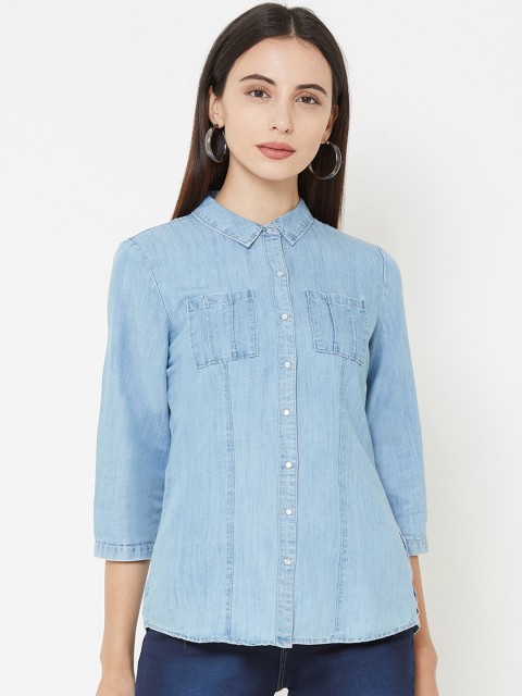 

Kraus Jeans Women Blue Regular Fit Solid Casual Shirt