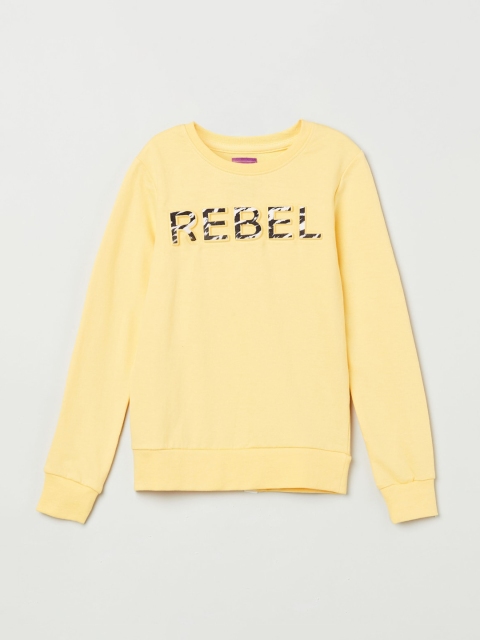 

max Girls Yellow & Black Printed Sweatshirt