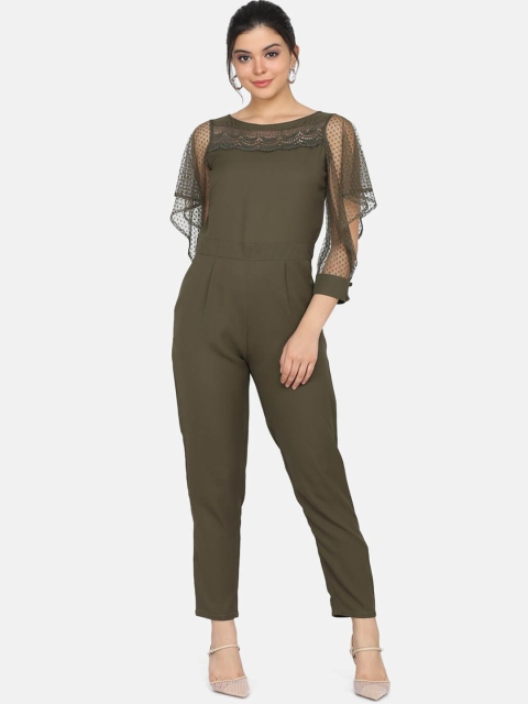 

Eavan Women Olive Green Solid Basic Jumpsuit