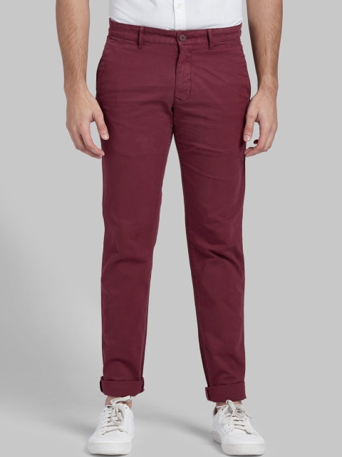 

Parx Men Maroon Tapered Fit Solid Chinos