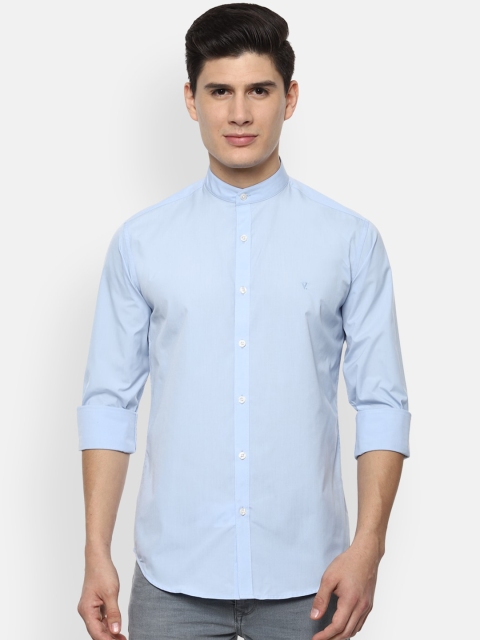 

V Dot Men Blue Slim Fit Opaque Casual Shirt