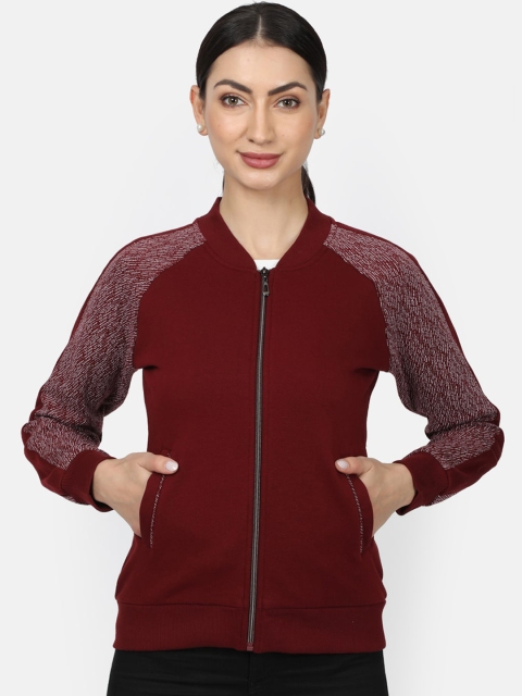 

Monte Carlo Women Maroon Solid Sweatshirt