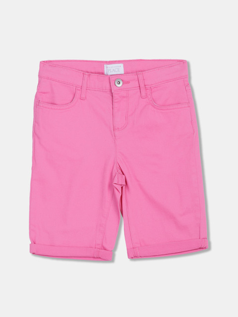 

The Childrens Place Girls Pink Solid Regular Shorts