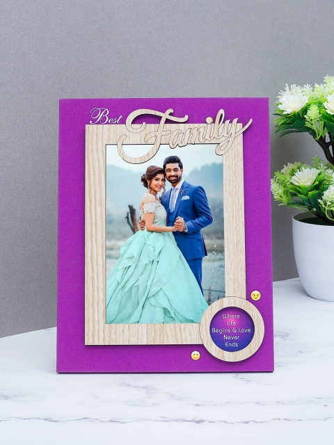 

Golden Peacock Violet Table Top Wooden Photo Frame