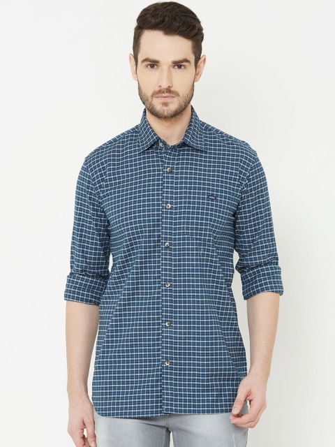 

Donzell Men Navy Blue Comfort Regular Fit Checked Casual Shirt