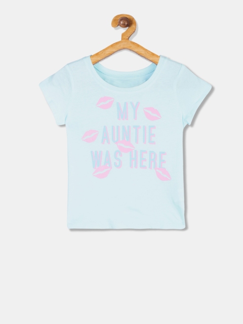 

The Childrens Place Girls Blue Printed Round Neck T-shirt