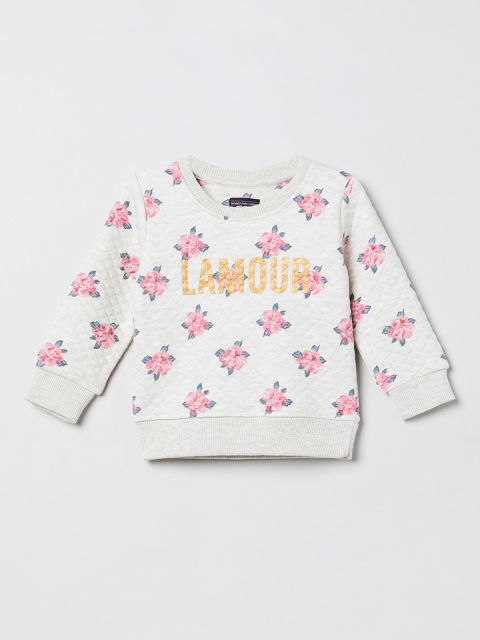 

max Girls Off-White Printed Sweatshirt