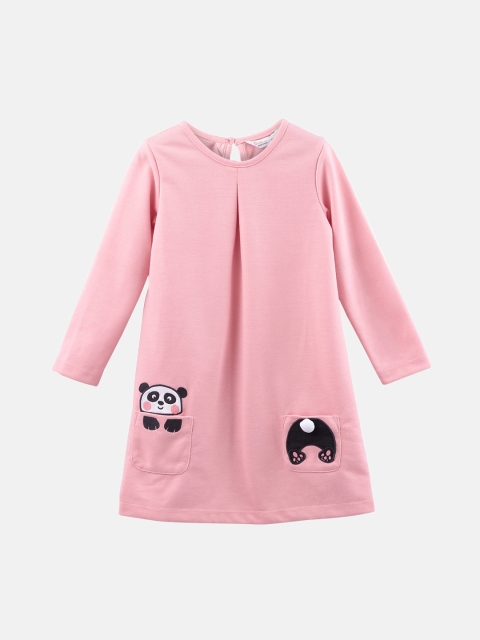 

Beebay Girls Peach-Coloured Solid A-Line Dress