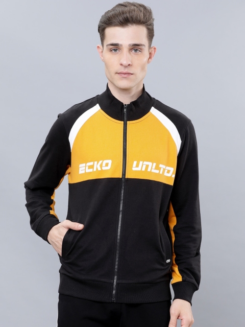 

Ecko Unltd Men Black & Yellow Colourblocked Sweatshirt