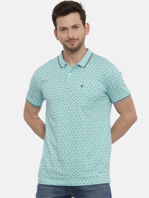 

Classic Polo Men Green Printed Polo Collar T-shirt
