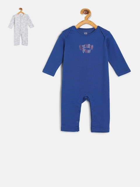 

MINI KLUB Infant Boys Pack Of 2 Printed Rompers, Grey