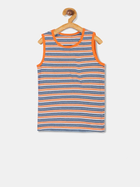 

The Childrens Place Boys Orange Striped Round Neck T-shirt