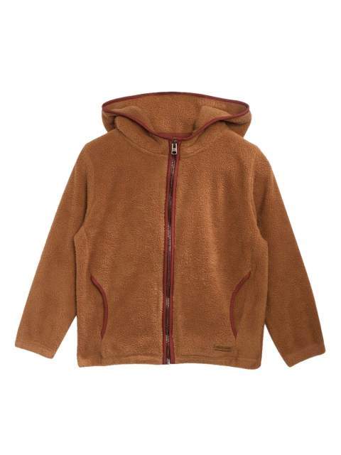

Cherry Crumble Unisex Kids Brown Solid Hooded Sweatshirt