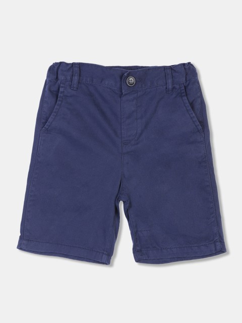 

The Childrens Place Boys Navy Blue Solid Regular Fit Chino Shorts