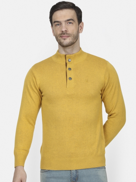 

Monte Carlo Men Mustard Yellow Solid Pullover Sweater