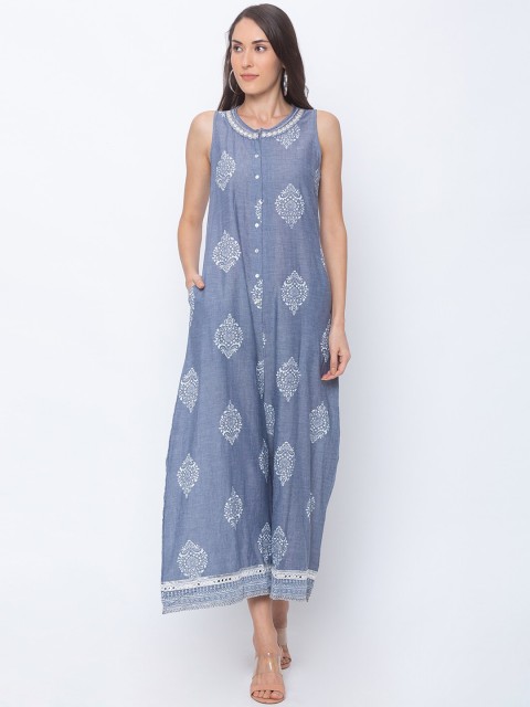 

Globus Women Blue Printed Basic Jumpsuit