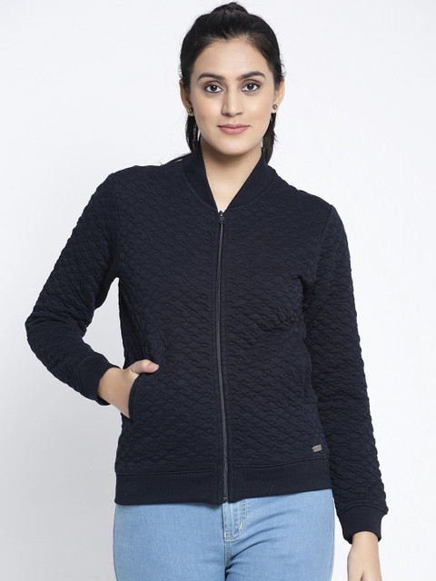 

Global Republic Women Navy Blue Self Design Sweatshirt