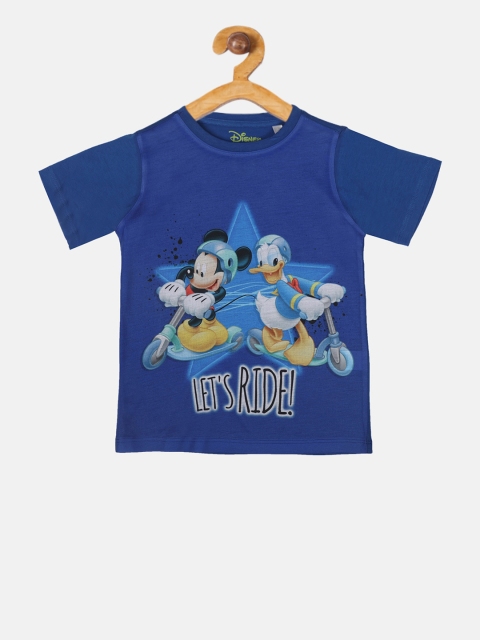 

YK Disney Boys Blue Mickey & Friends Printed Round Neck T-shirt
