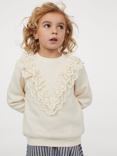 

H&M Girls Beige Sweatshirt