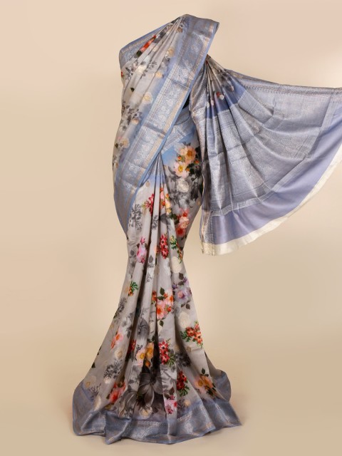 

Pothys Multicoloured Printed Jute Silk Saree, Multi