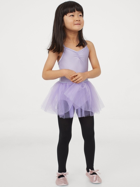 

H&M Girls Lavender Solid Tulle-skirt leotard