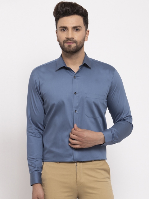 

JAINISH Men Blue Slim Fit Solid Casual Shirt