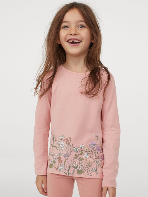 

H&M Girls Pink Printed Jersey Top