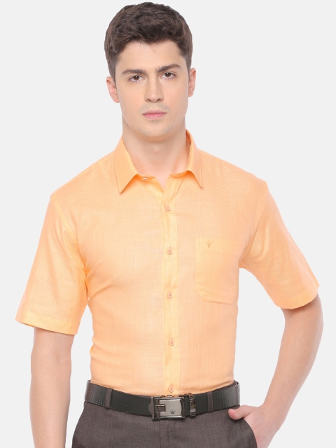 

RAMRAJ COTTON Men Orange Regular Fit Solid Casual Shirt