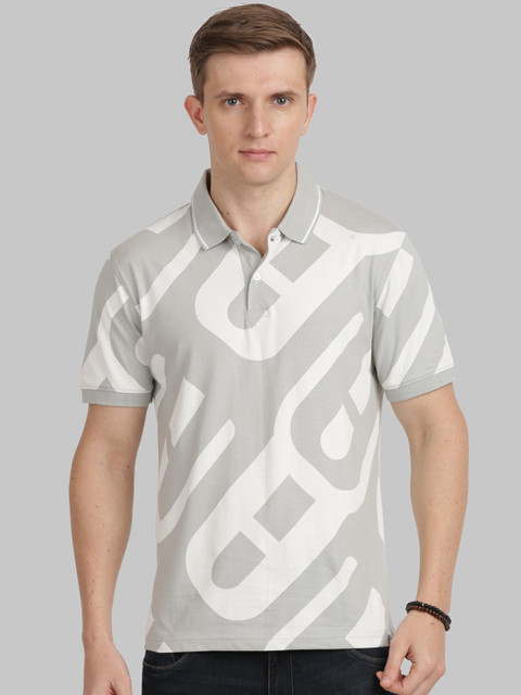 

ANTHEM Men Green Printed Polo Collar T-shirt