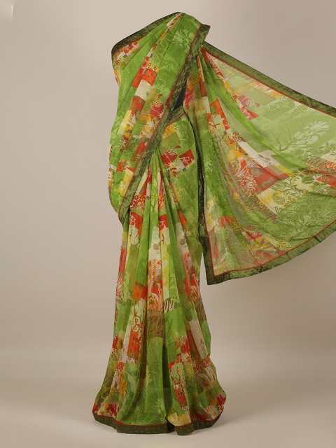 

Pothys Green Printed Saree