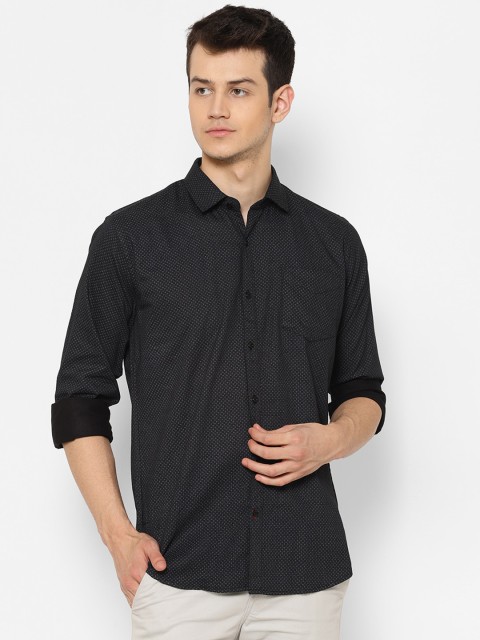 

cape canary Men Black Regular Fit Solid Casual Shirt