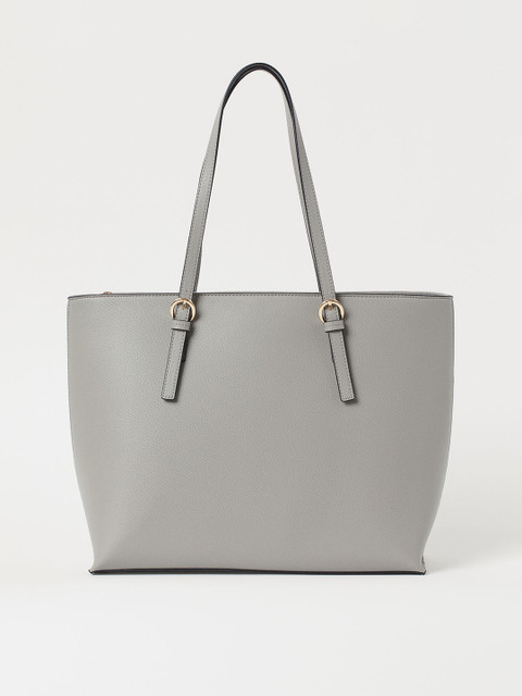 

H&M Grey Textured Large shopper Bag