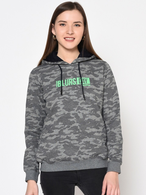 

METTLE Women Grey Printed Sweatshirt