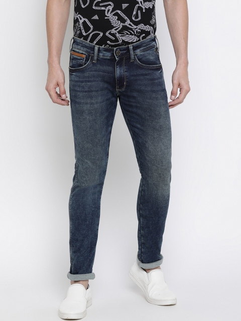 

Wrangler Men Blue Skinny Fit Mid-Rise Clean Look Jeans