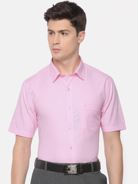 

RAMRAJ COTTON Men Pink Slim Fit Striped Casual Shirt