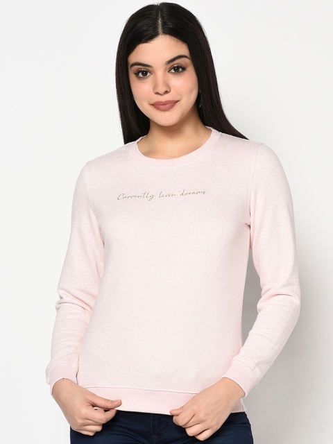 

METTLE Women Pink Solid Sweatshirt