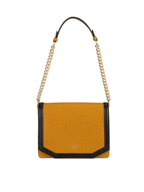 

Da Milano Yellow Colourblocked Handheld Bag
