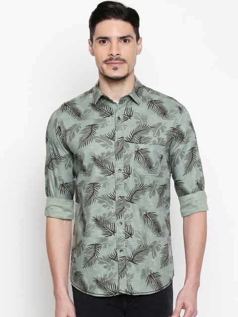 

Mufti Men Green & Black Slim Fit Printed Casual Shirt