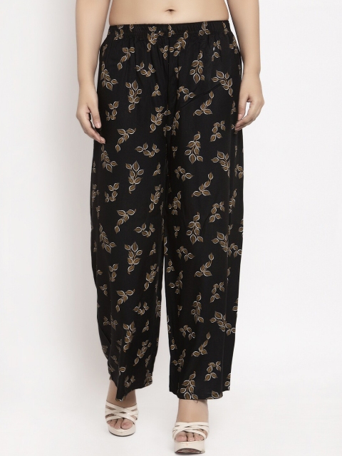 

KLOTTHE Women Pack Of 2 Maroon & Black Printed Straight Palazzos