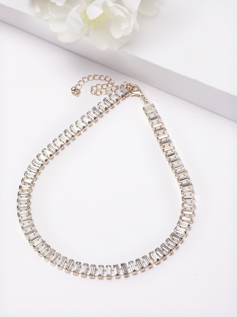 

AVANT-GARDE PARIS Gold-Plated Crystal Studded Statement Choker Necklace