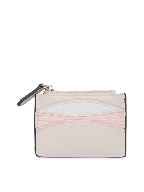 

Call It Spring Women Beige & Pink Colourblocked Zip Around Wallet