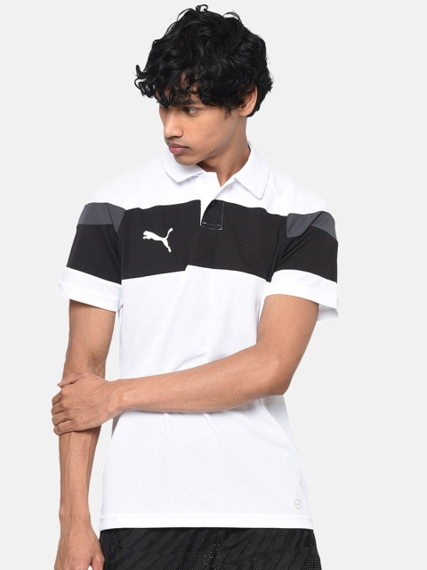 

Puma Men White Colourblocked Henley Neck T-shirt