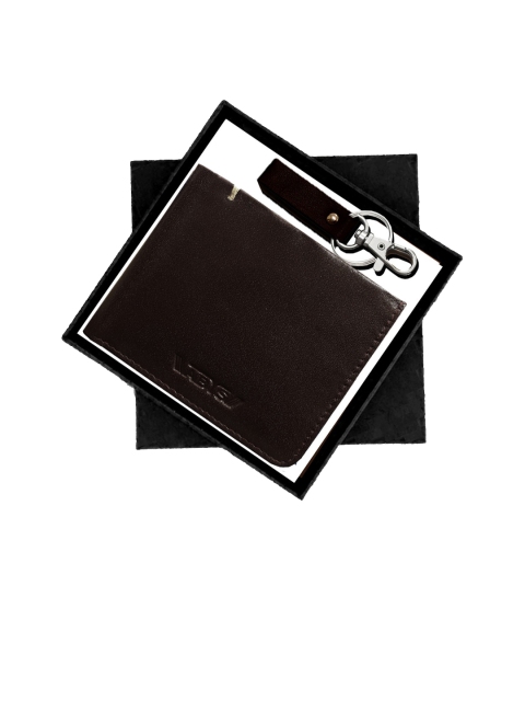 

ABYS Men Coffee Brown Wallet & Keychain Accessory Gift Set
