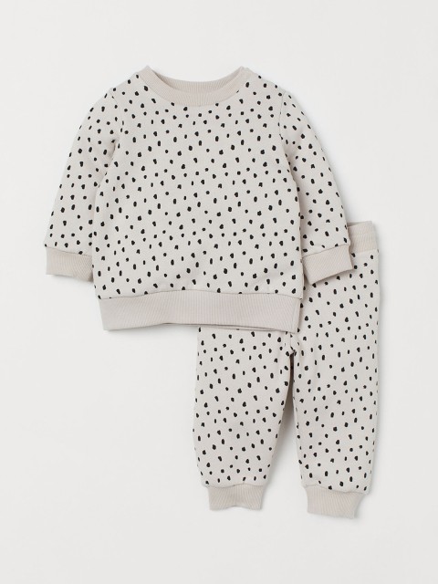 

H&M Kids Cream & Black Printed 2-Piece Sweatshirt Set