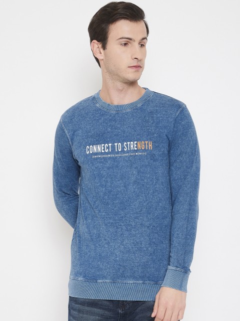 

Octave Men Blue Printed Round Neck T-shirt