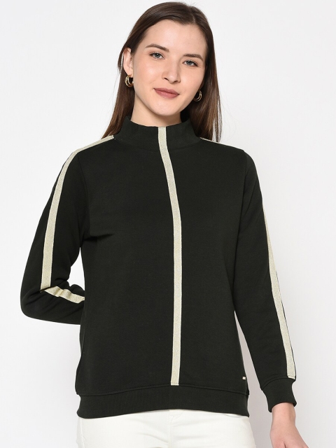 

METTLE Women Black Solid Sweatshirt