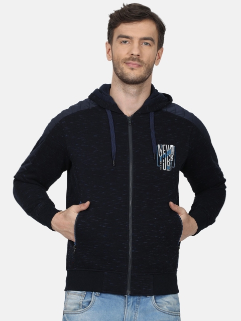

Monte Carlo Men Navy Blue Solid Hooded Sweatshirt