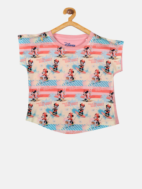 

YK Disney Girls Pink Printed Top